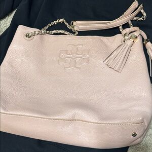 Ballet/Blush Pink Tory Burch Blush Leather Chain Shoulder Bag